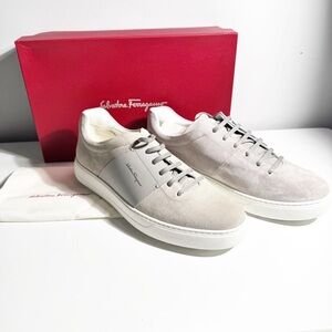 New FERRAGAMO Sullivan Suede Sneakers - Gray